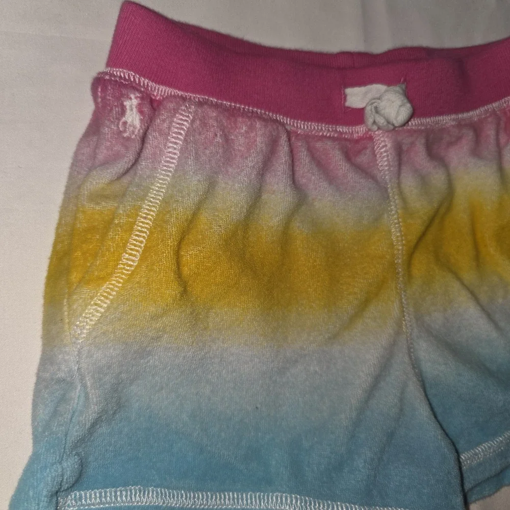 Polo Ralph Lauren Girls Shorts Colorful Pastel Tie Dye Size 5 Y0